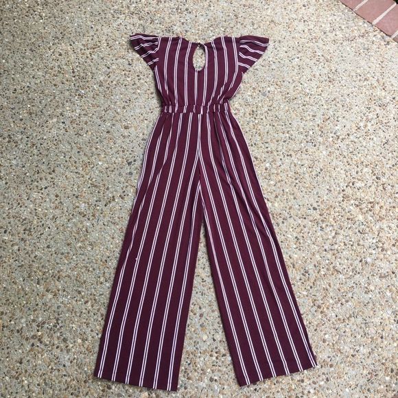 Derek Heart Striped Jumpsuit Short Sleeve S - Picture 6 of 7